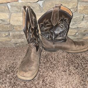 Brown Western Cowboy Boots Childrens Size 1